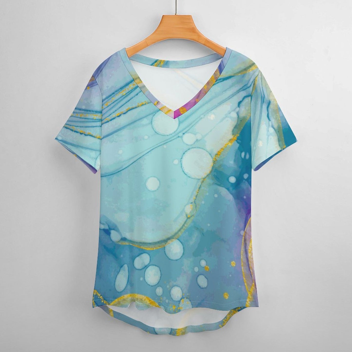 T-Shirt Donna Scollo V Personalizzata | Seta di Latte | Stile Comodo