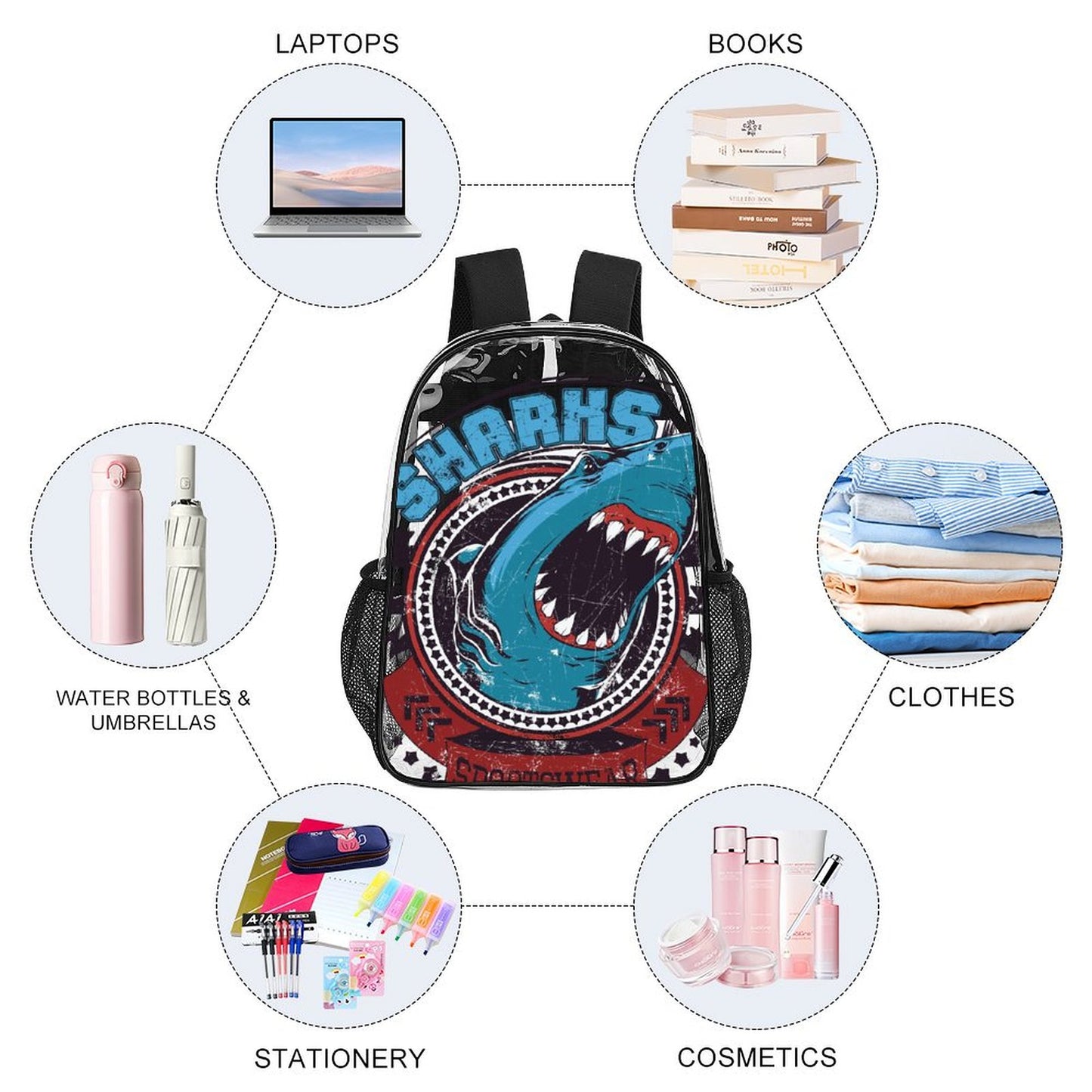 Zaino Trasparente Personalizzato con Logo | Gadget Aziendale PVC 17 Pollici