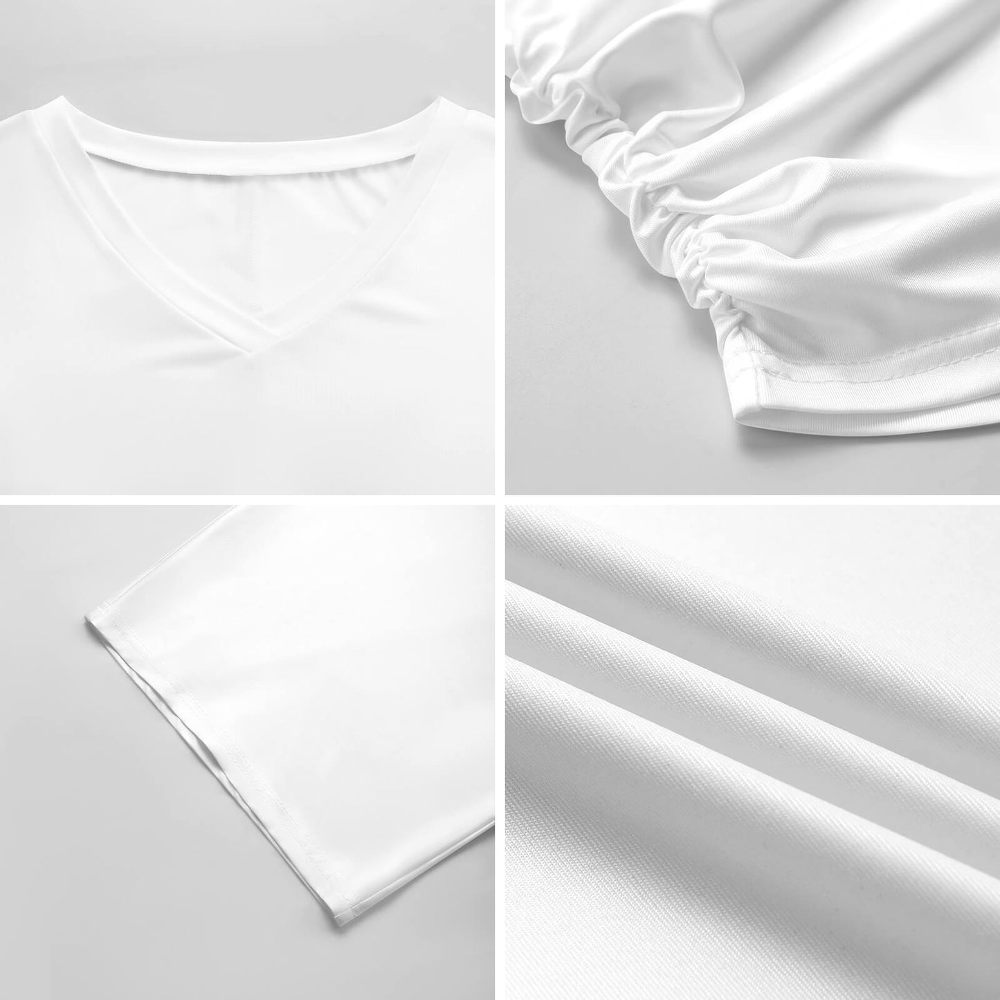 T-Shirt Donna Scollo V Personalizzata | Arricciatura Laterale | Seta di Latte