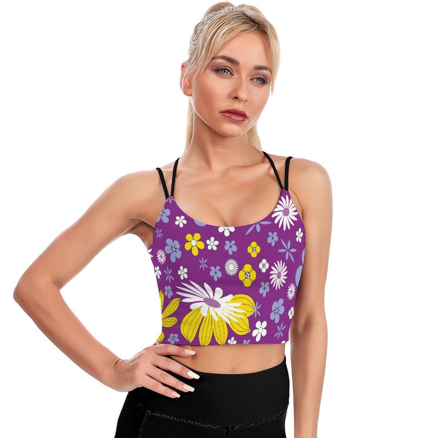 op Yoga Crop Donna Personalizzato | Smanicato Imbottito | Stampa Foto