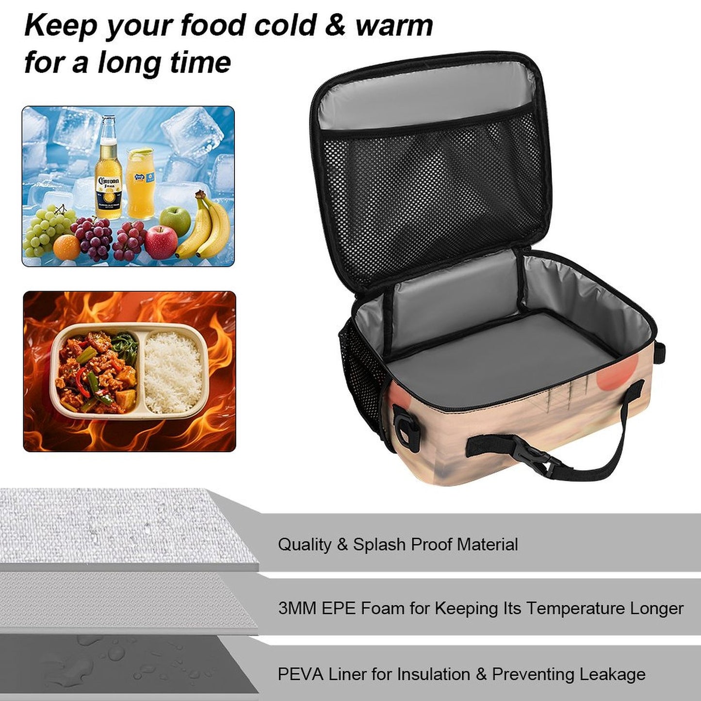 Borsa Pranzo Termica Personalizzata Grande Capacità | Lunch Bag con Foto