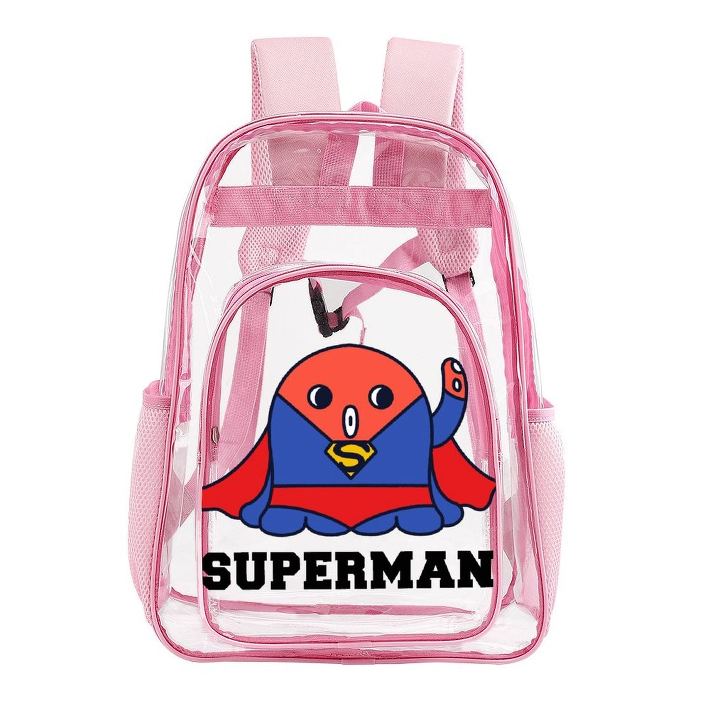 Zaino Trasparente in PVC con Taschino a Rete Personalizzabile con Stampa UV