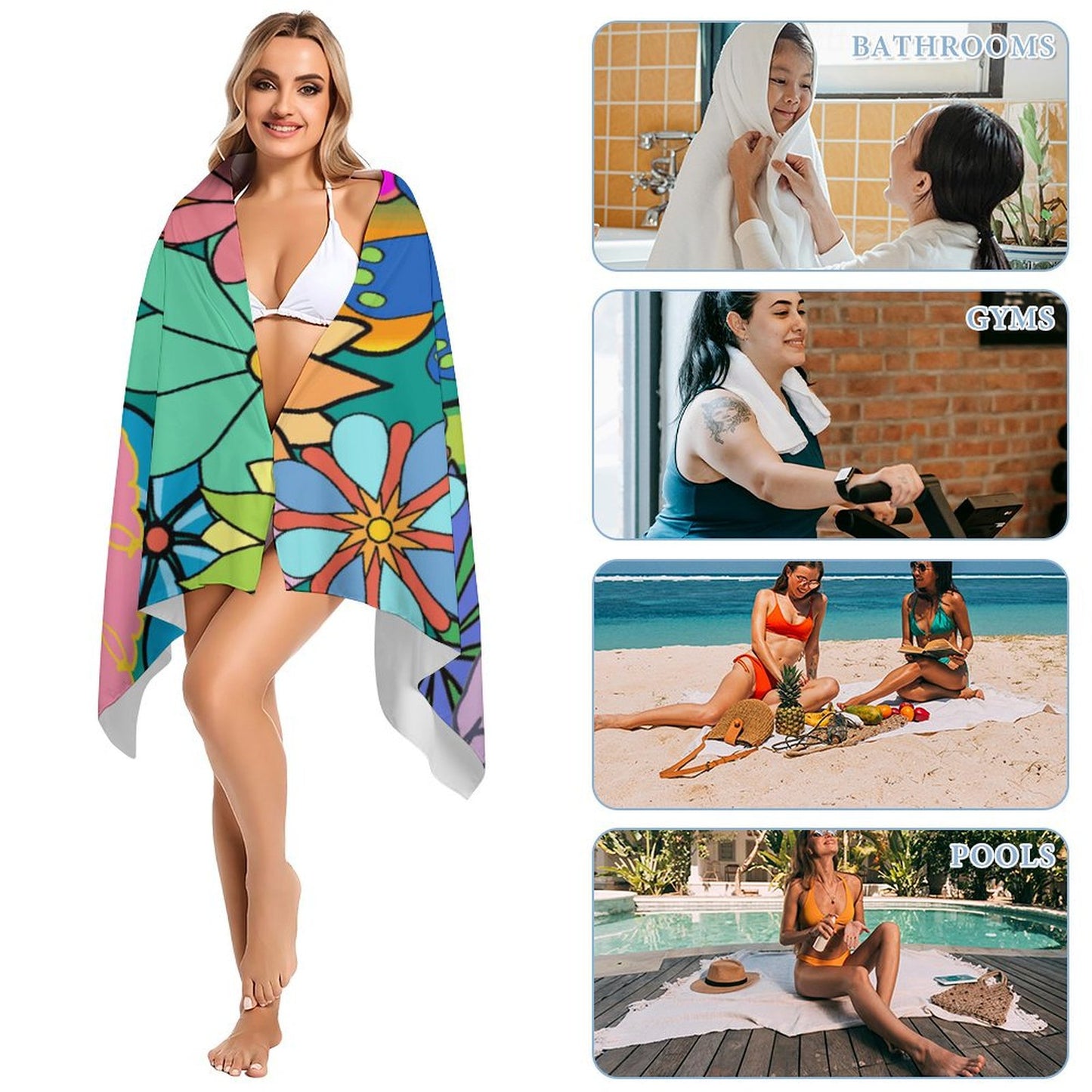 Telo Mare Grande Personalizzato 160x80cm | Microfibra | Stampa Unica