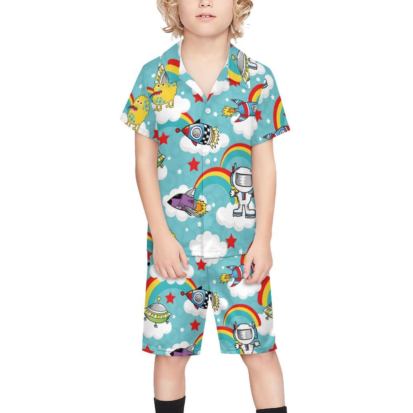 Completo Spiaggia Bambino Personalizzato | Camicia e Shorts | Tessuto Morbido