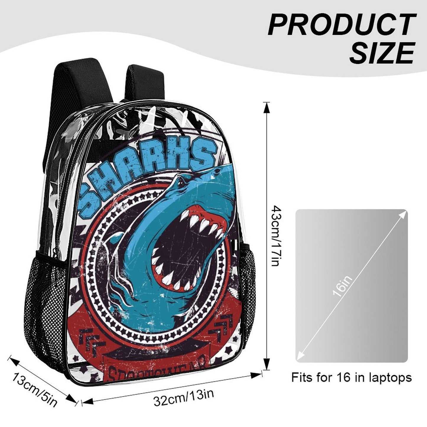 Zaino Trasparente Personalizzato con Logo | Gadget Aziendale PVC 17 Pollici