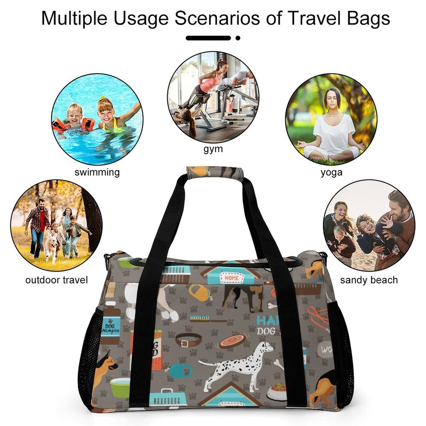 Borsa Weekender Personalizzata in Twill con Tracolla Removibile e Stampa su Misura