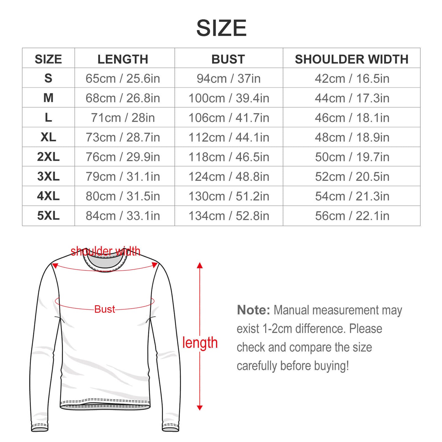 T-shirt Manica Lunga Leggera | Stampa Totale Personalizzata (S-5XL)