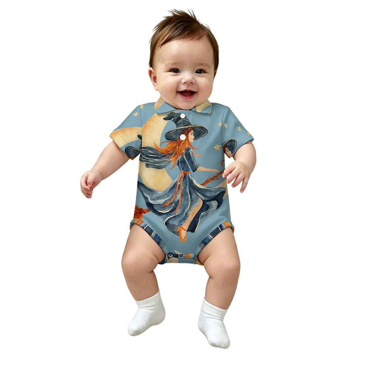 Tutina Polo Neonato Personalizzabile con Bottoni a Pressione