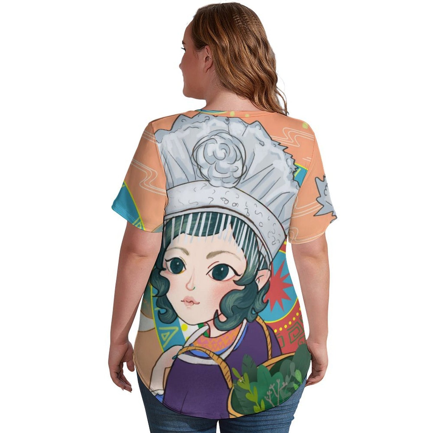 T-Shirt Donna Scollo a V Personalizzata | Maglietta in Seta di Ghiaccio
