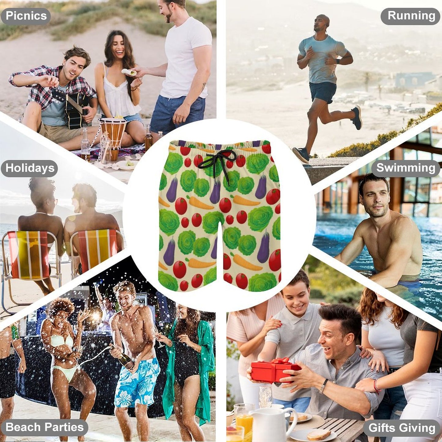 Pantaloncini Spiaggia Uomo Personalizzati | Stampa Foto Integrale | Asciugatura Rapida