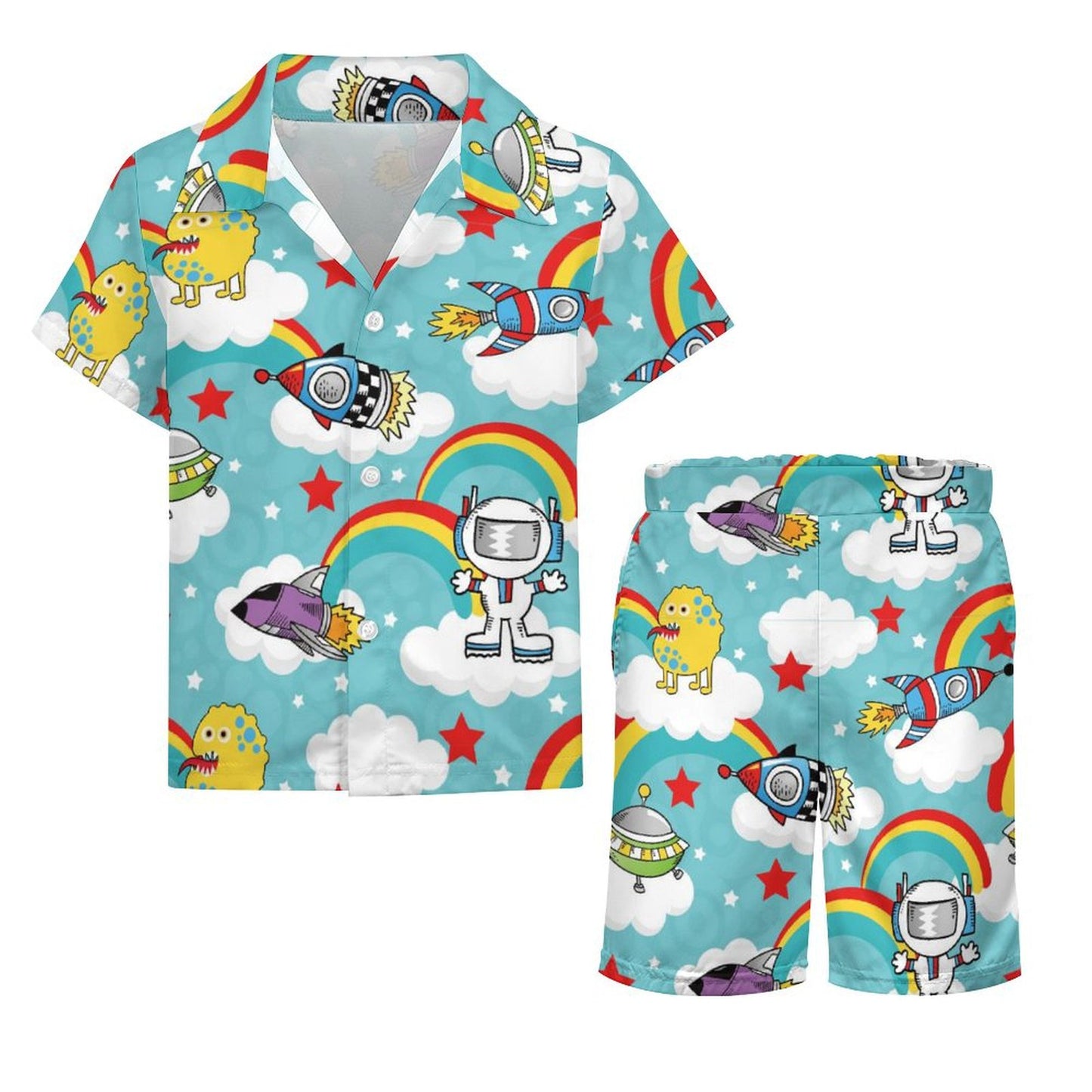 Completo Spiaggia Bambino Personalizzato | Camicia e Shorts | Tessuto Morbido