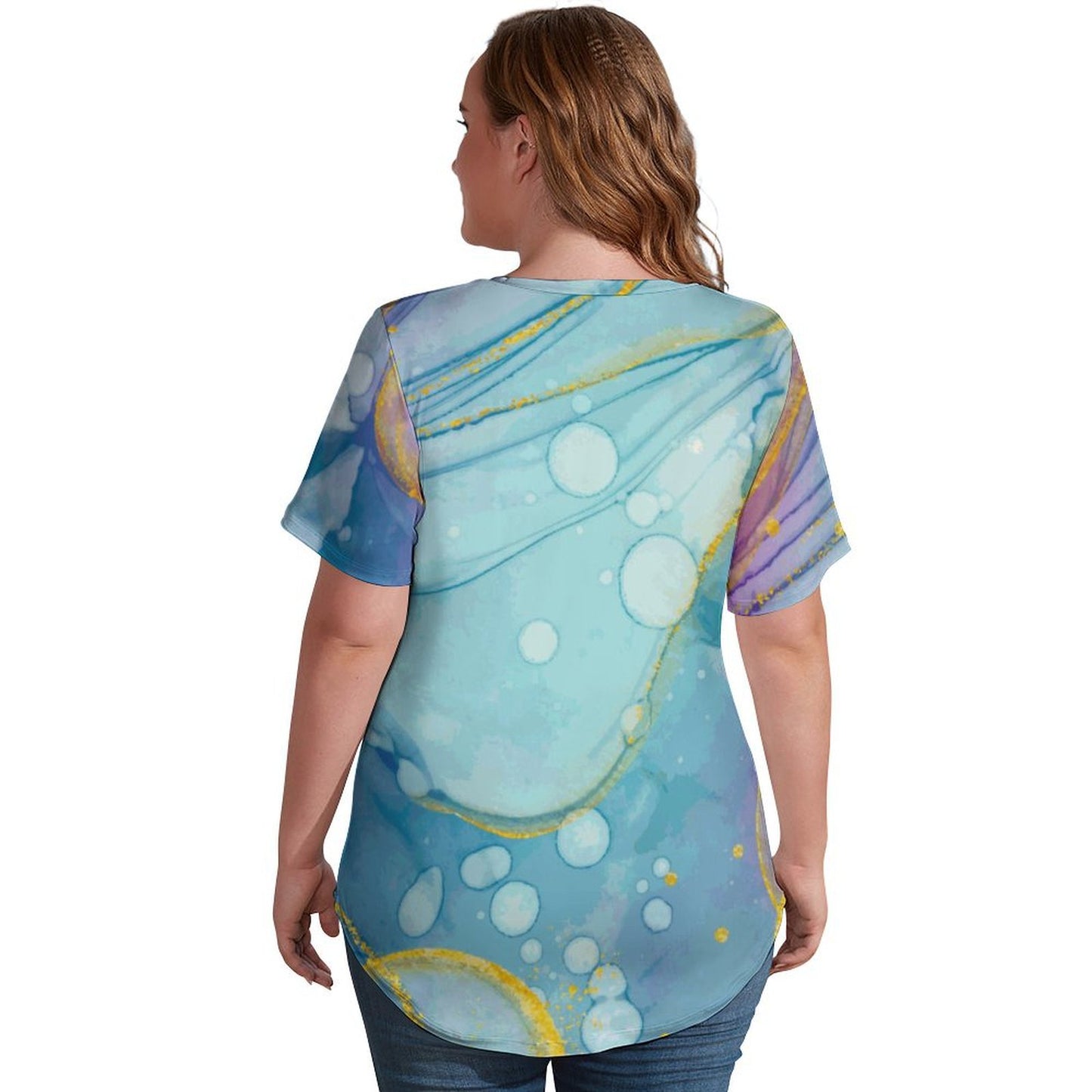 T-Shirt Donna Scollo V Personalizzata | Seta di Latte | Stile Comodo