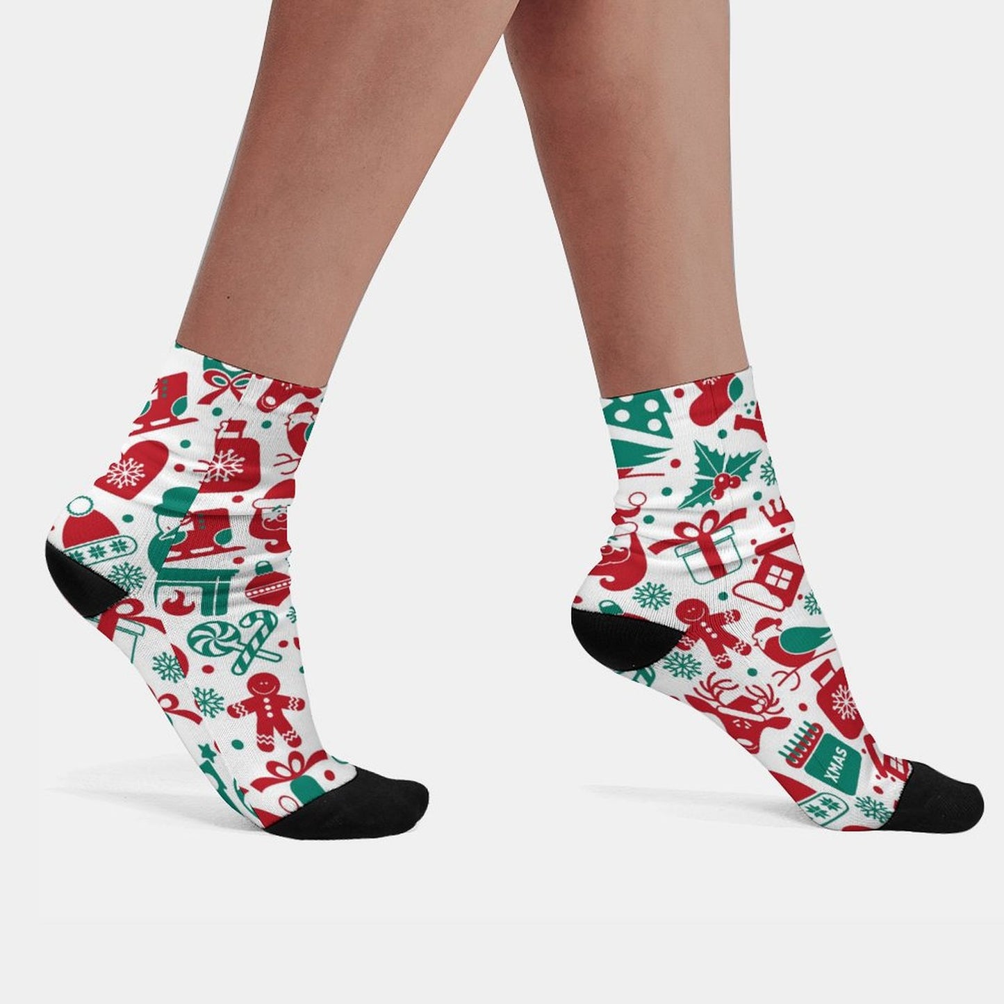 Calze Personalizzate Bicolore | Design con Punta e Tallone Neri