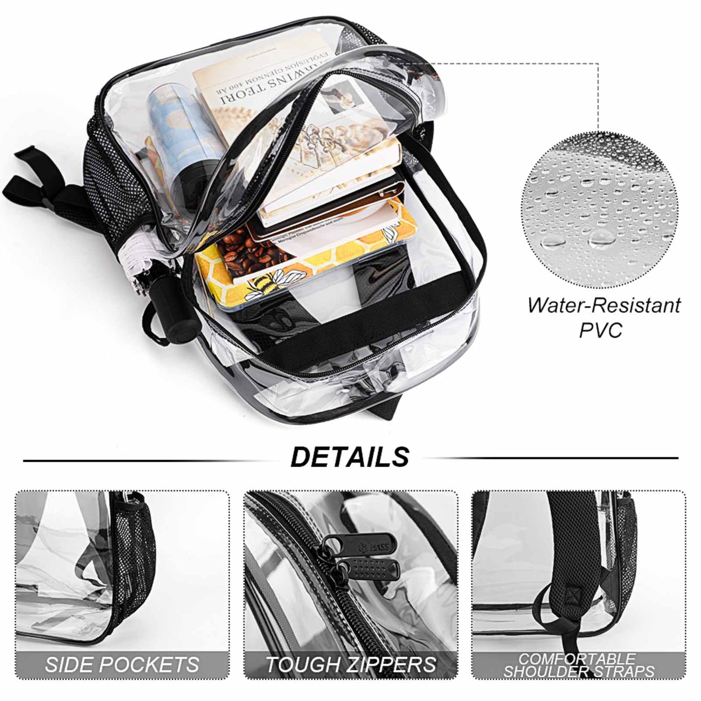 Zaino Trasparente Personalizzato con Logo | Gadget Aziendale PVC 17 Pollici