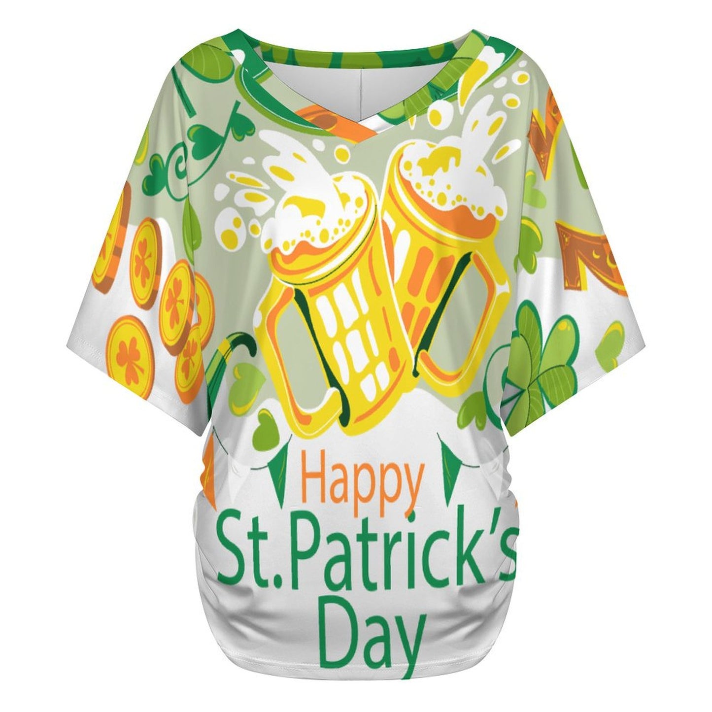 T-Shirt Donna Scollo V Personalizzata | Arricciatura Laterale | Seta di Latte