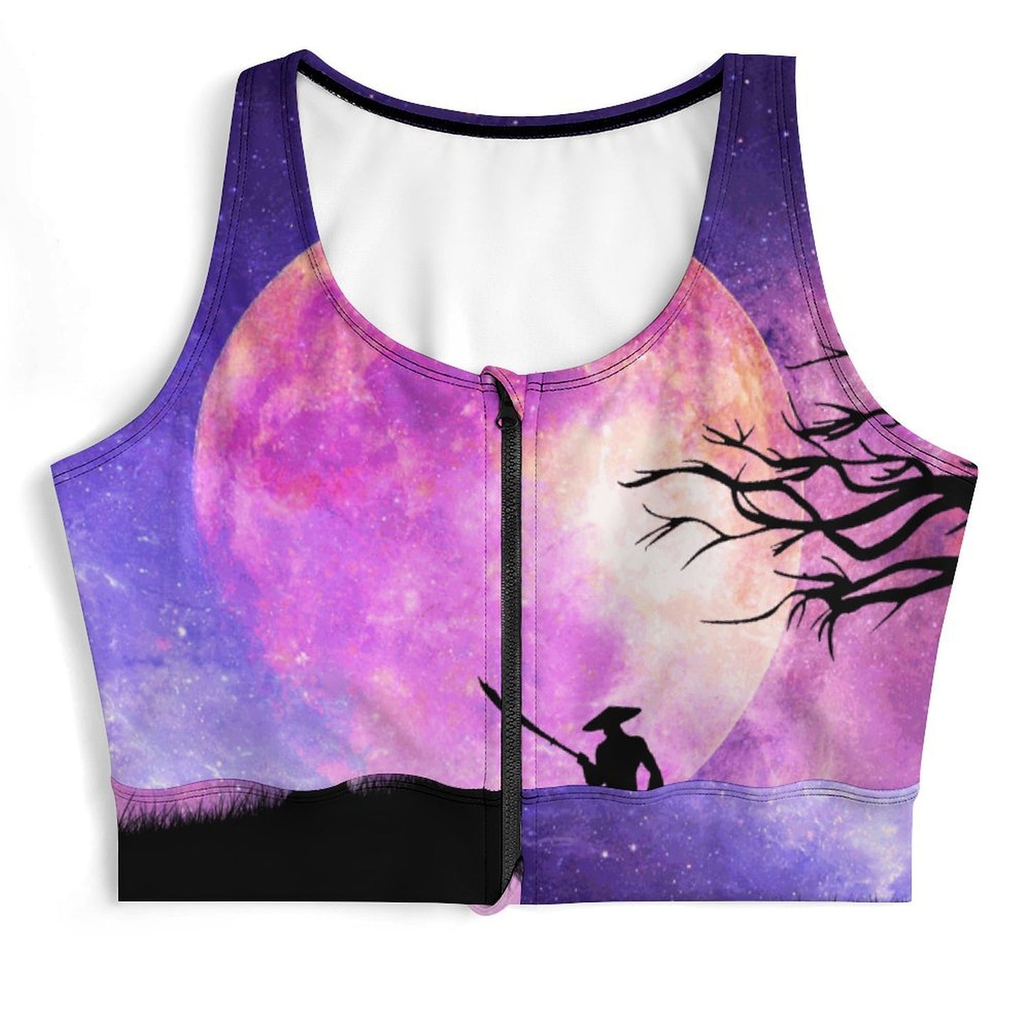 Canotta Yoga Donna con Zip Personalizzata | Top Sportivo Stampa Integrale