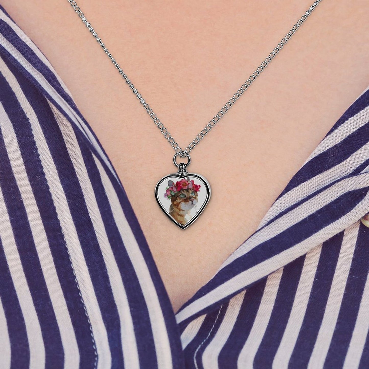 Collana Commemorativa Personalizzata con Foto per Animali | Ciondolo Urna