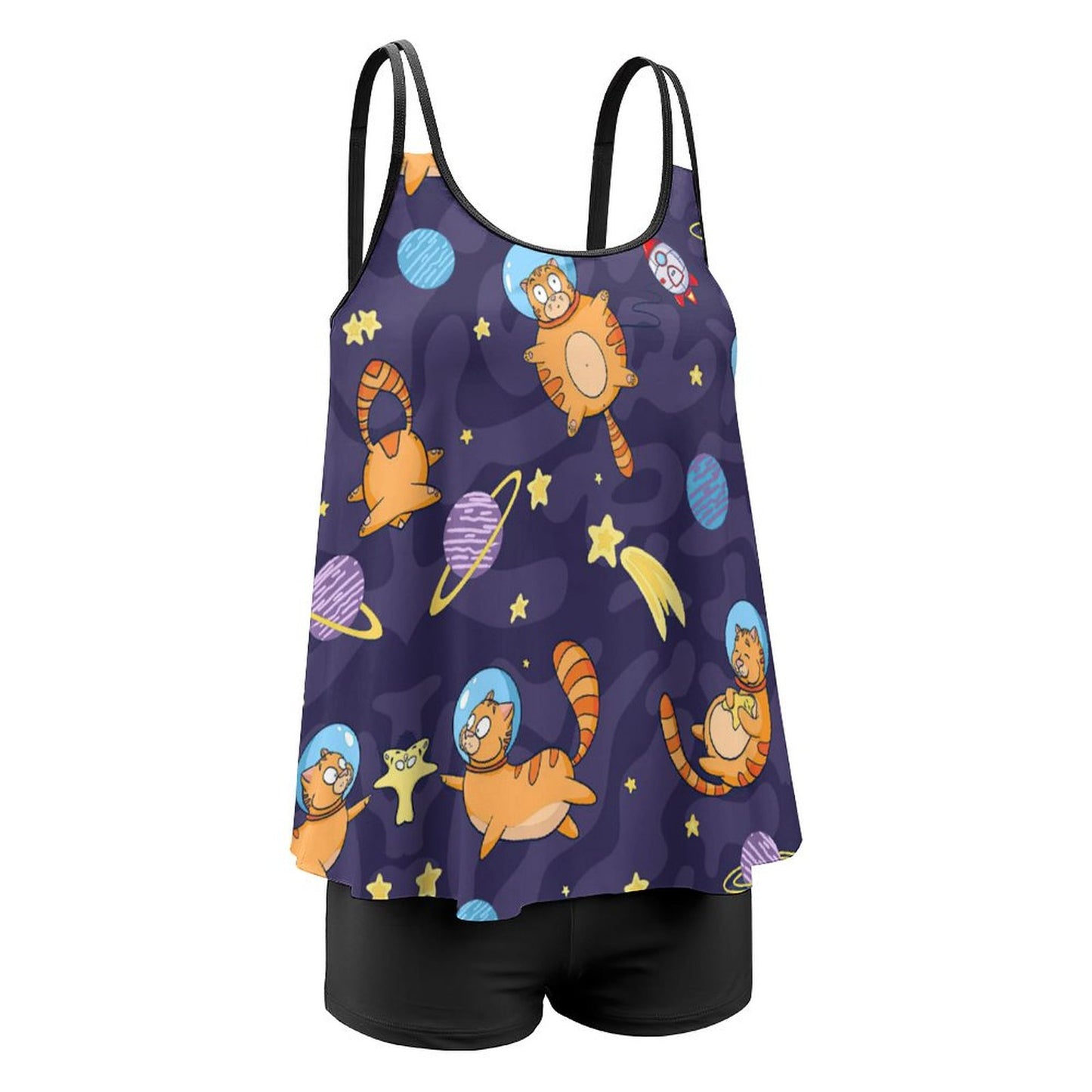 Tankini Gonnellino con Pantaloncino | Costume Due Pezzi Modellante (S-3XL)