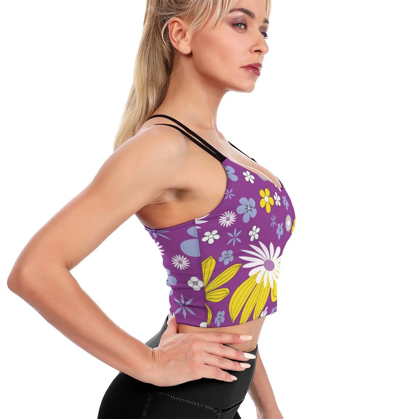 op Yoga Crop Donna Personalizzato | Smanicato Imbottito | Stampa Foto