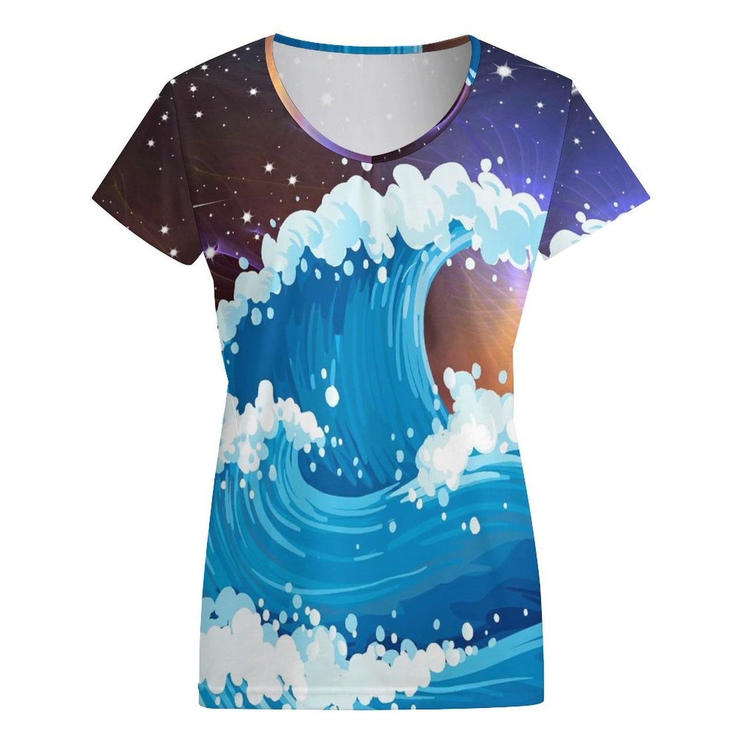 T-Shirt Donna Scollo V Personalizzata VT | Stampa Unica | Poliestere/Spandex