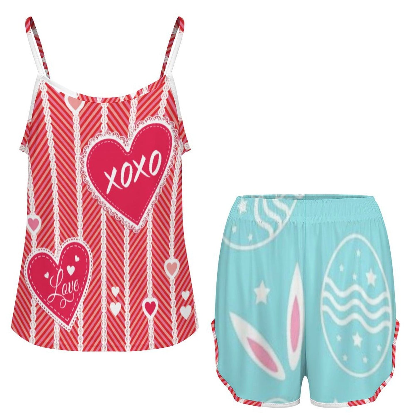 Set Pigiama Donna Personalizzato | Canotta e Shorts in Seta di Ghiaccio