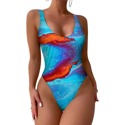 Costume Intero Donna Personalizzato | Stampa Unica | Tessuto Lucido Elegante