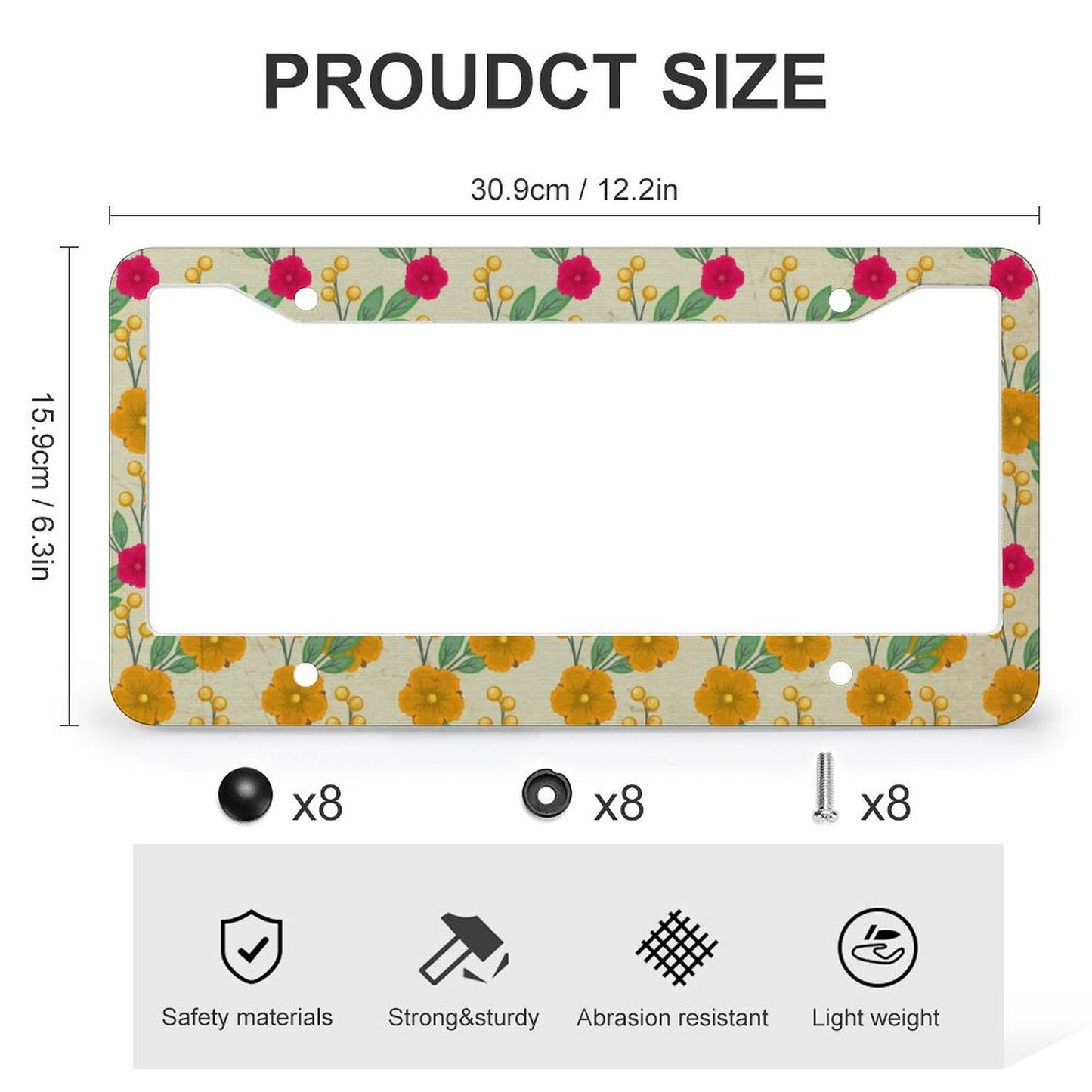 Set 2 Portatarga Personalizzati con Foto | Alluminio Slim per Targa USA