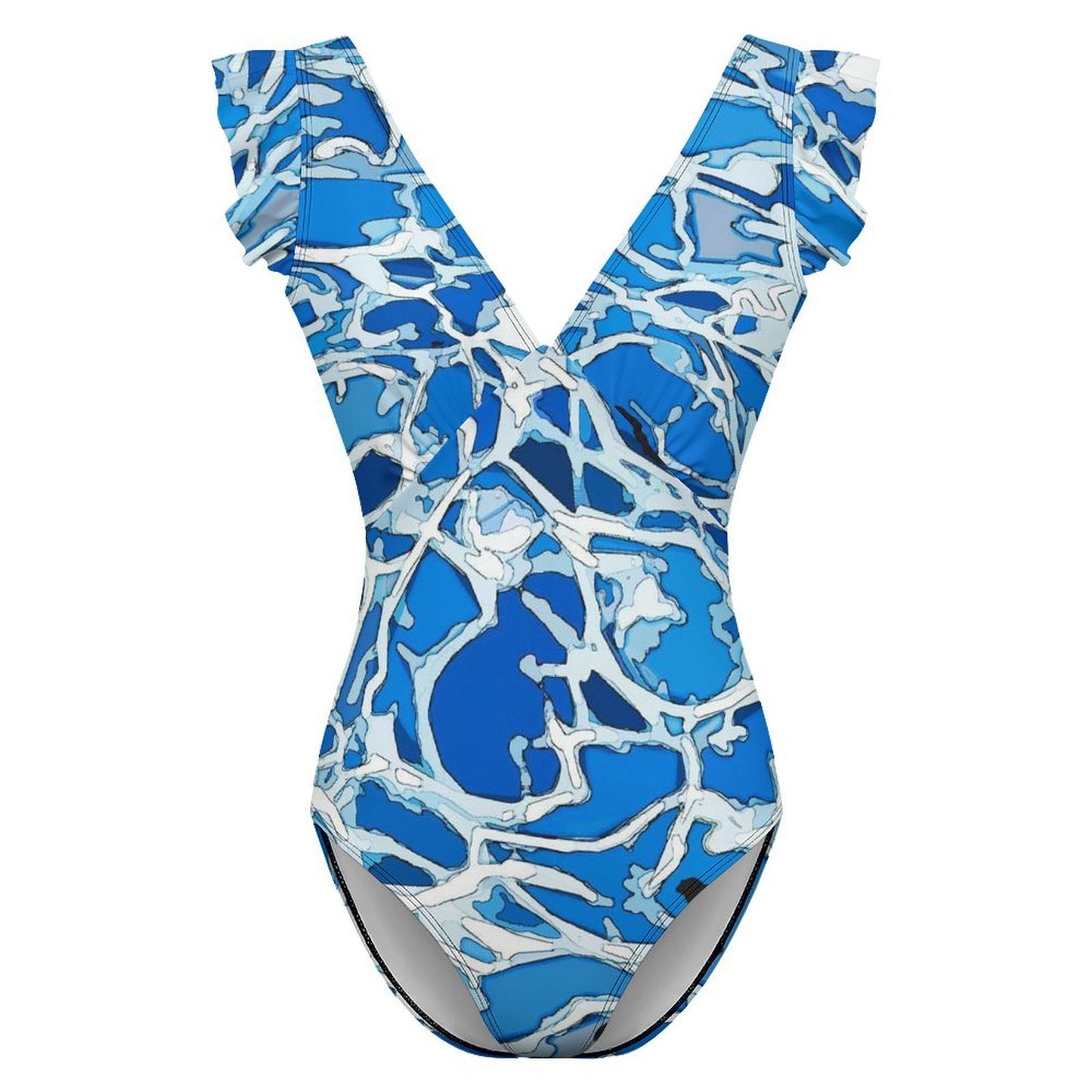 Costume intero donna con maniche a volant e imbottitura rimovibile personalizzabile