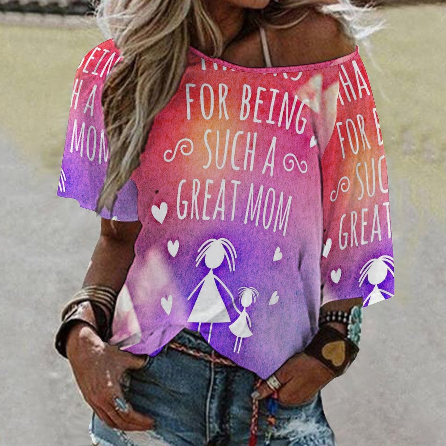 T-Shirt Donna Scollo Barca Personalizzata | Stampa Integrale | Poliestere/Spandex
