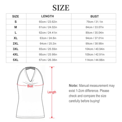 Top Halter Personalizzato da Donna | Maglia Smanicata con Scollo ad Anello