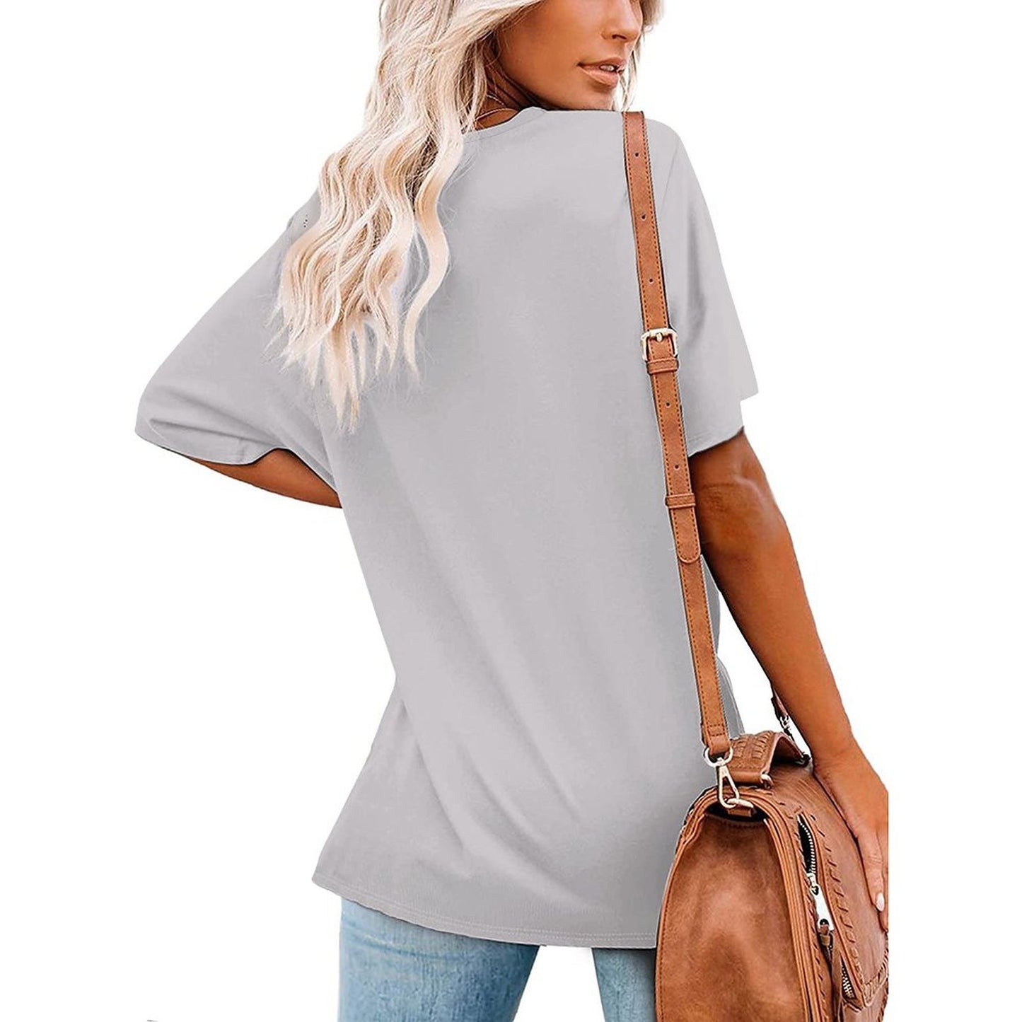 T-Shirt Personalizzata Donna con Scollo a V | Maglietta Vestibilità Comoda (Oversize)