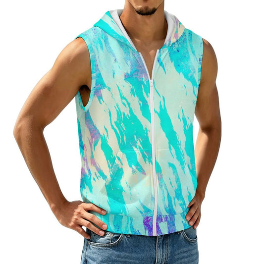 Felpa Smanicata con Cappuccio da Uomo Personalizzabile in Tessuto Air Layer con Tasca a Marsupio