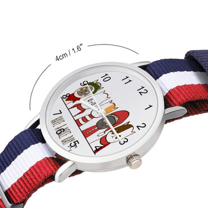 Orologio Nylon Tricolore Personalizzato | Stile Preppy Casual Watch