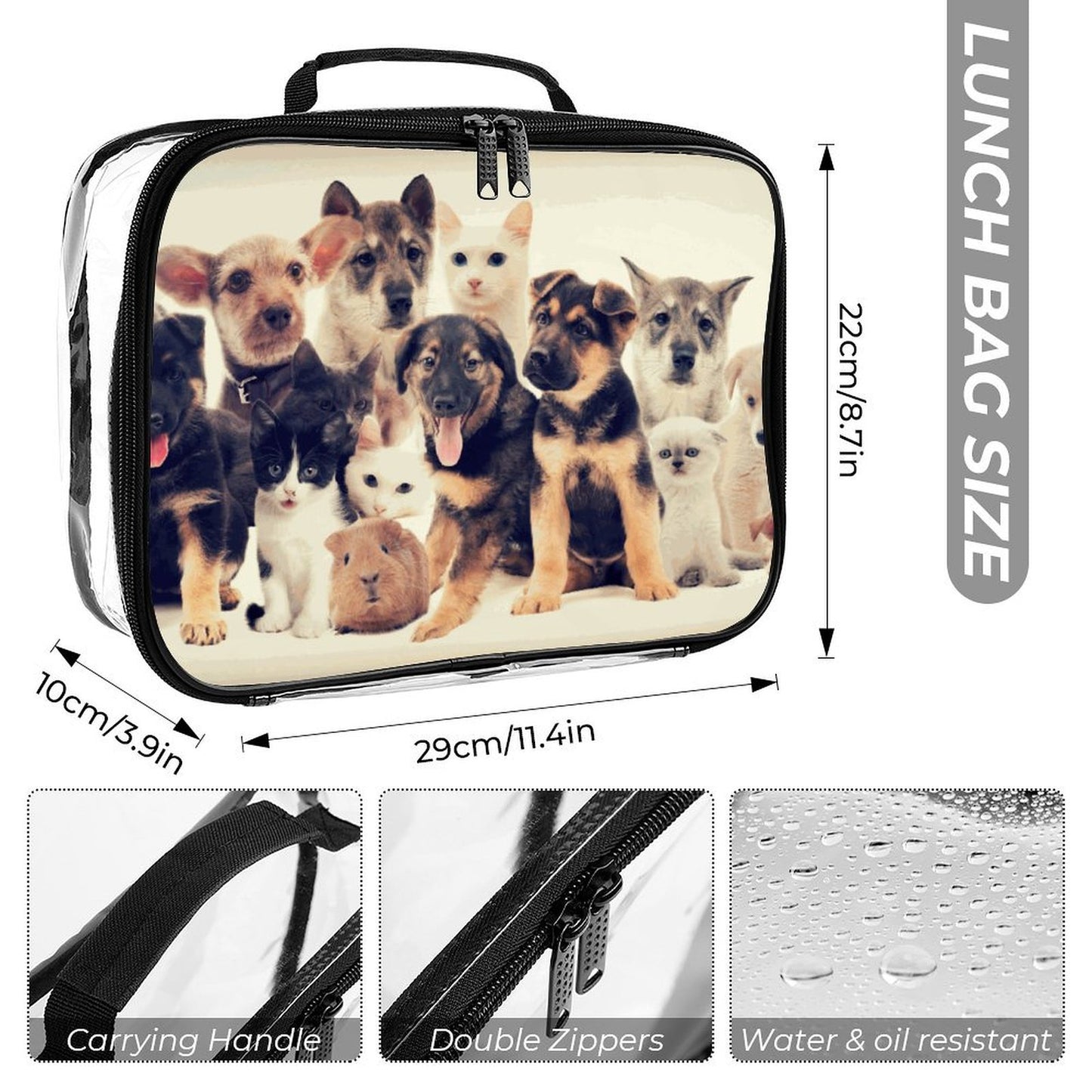Set Borsa Trasparente 3 Pezzi Personalizzabile in PVC — Zaino, Borsa a Mano e Pochette