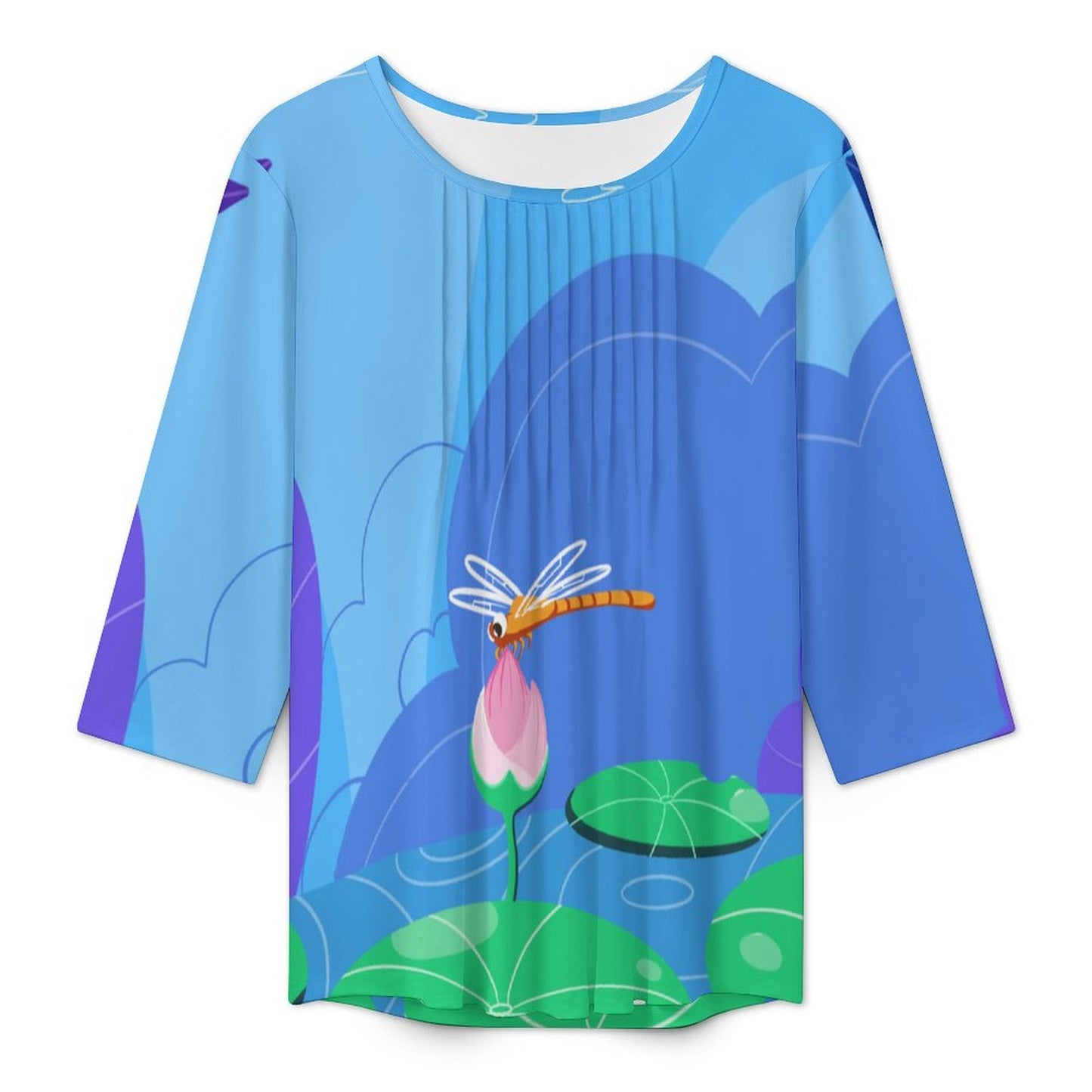 Top Donna Arricciato Personalizzato | Maglia Manica 3/4 con Foto Unica