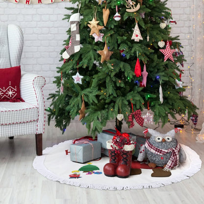 Tappeto Albero di Natale con Frange | Il Nido Morbido per i Tuoi Regali