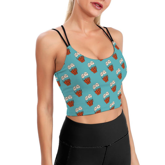 Top Crop Yoga Personalizzato | Reggiseno Sportivo Longline Senza Ferretto