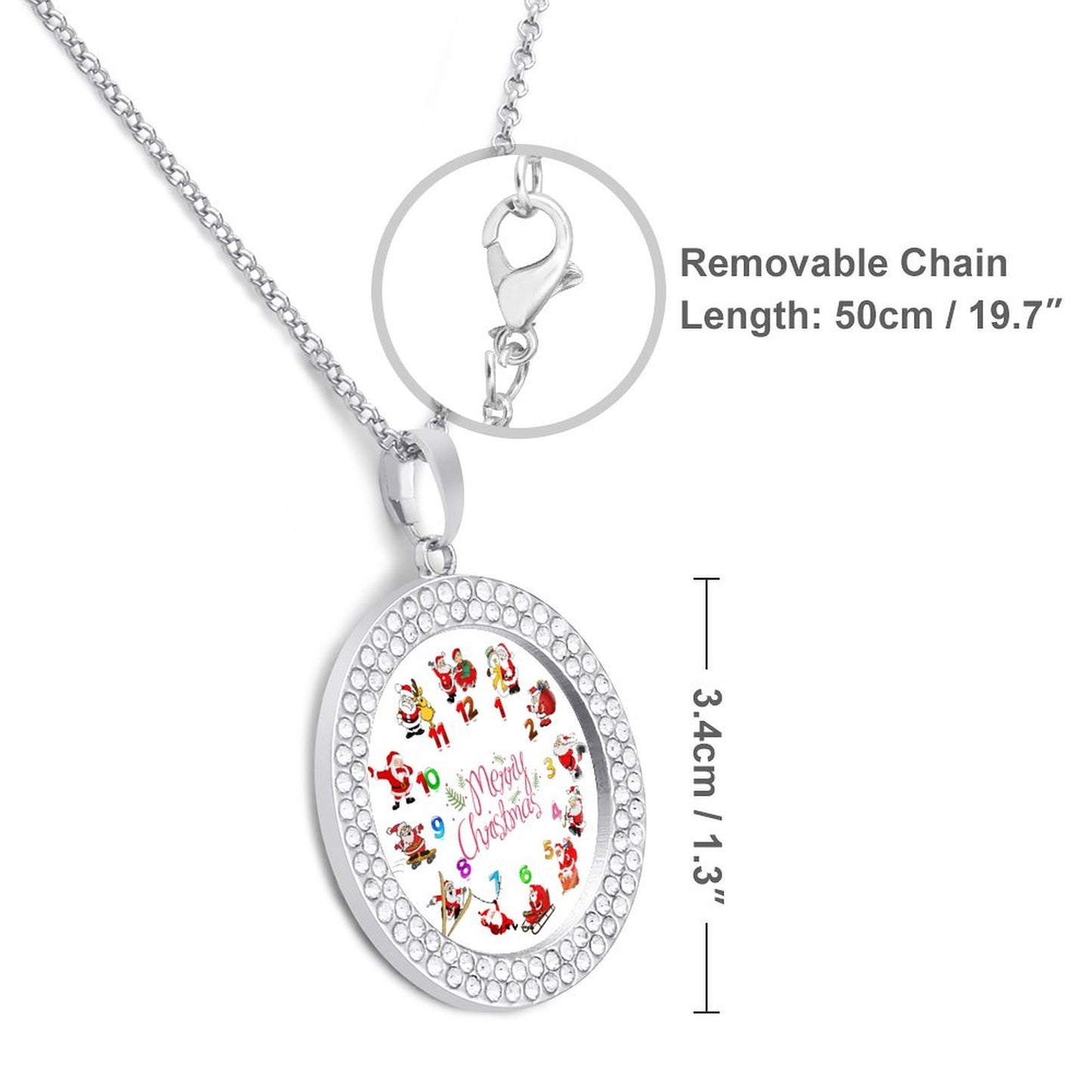 Collana Foto Personalizzata con Strass | Ciondolo Rotondo Iced Out