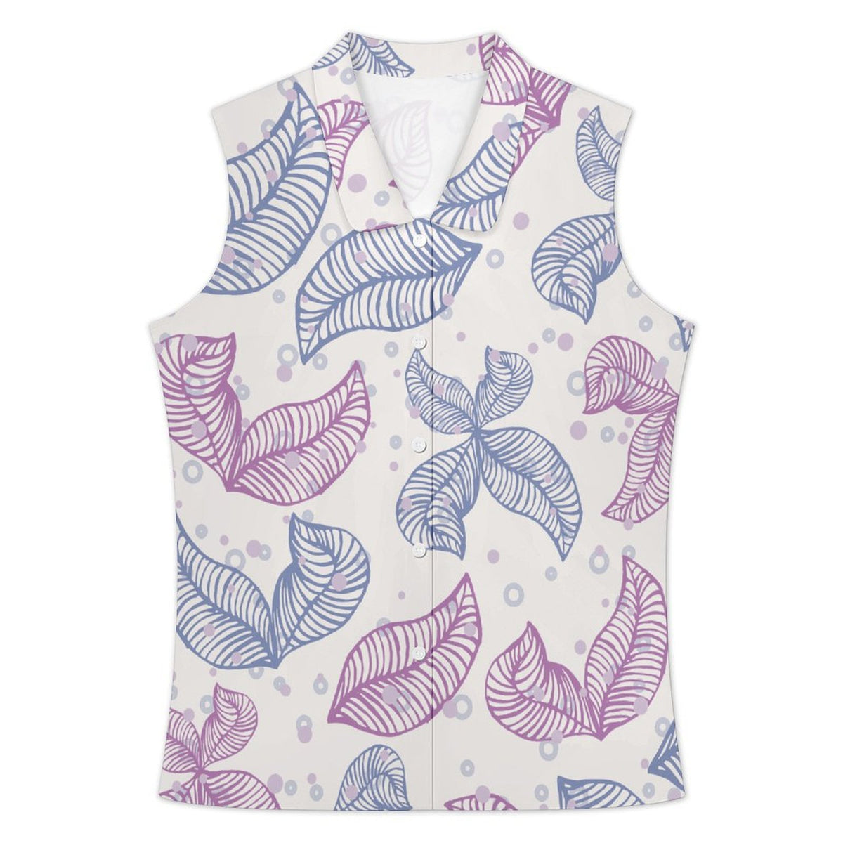 Camicia Donna Senza Maniche con Colletto e Bottoni Personalizzabile