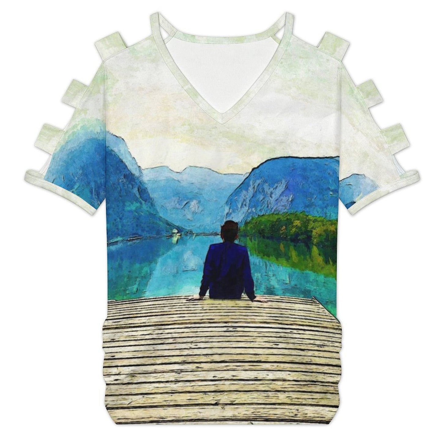 Top Spalle Scoperte Donna Personalizzabile | Maglia Scollo V Stampa Foto
