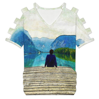 Top Spalle Scoperte Donna Personalizzabile | Maglia Scollo V Stampa Foto