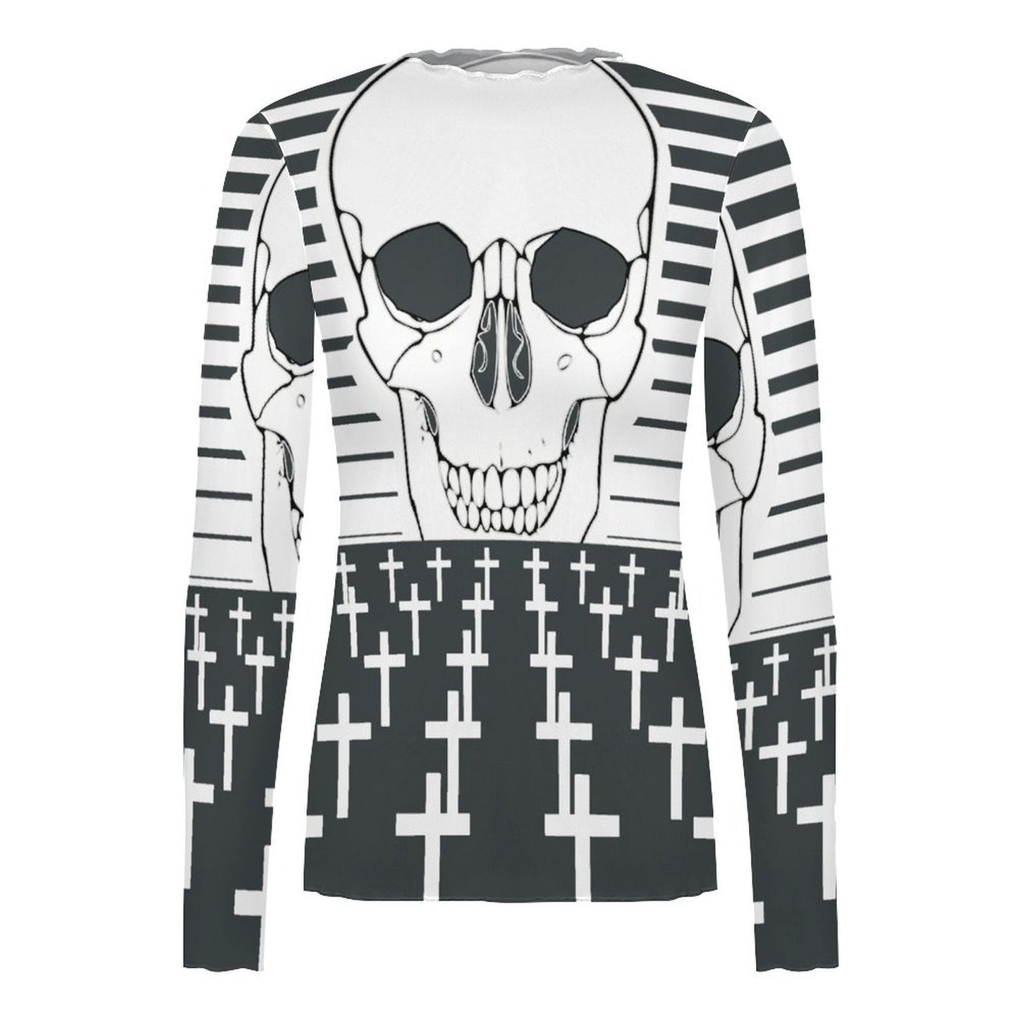Maglia a Rete Collo Alto Maniche Lunghe Personalizzabile — Taglie S-5XL