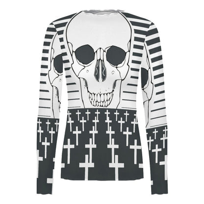 Maglia a Rete Collo Alto Maniche Lunghe Personalizzabile — Taglie S-5XL