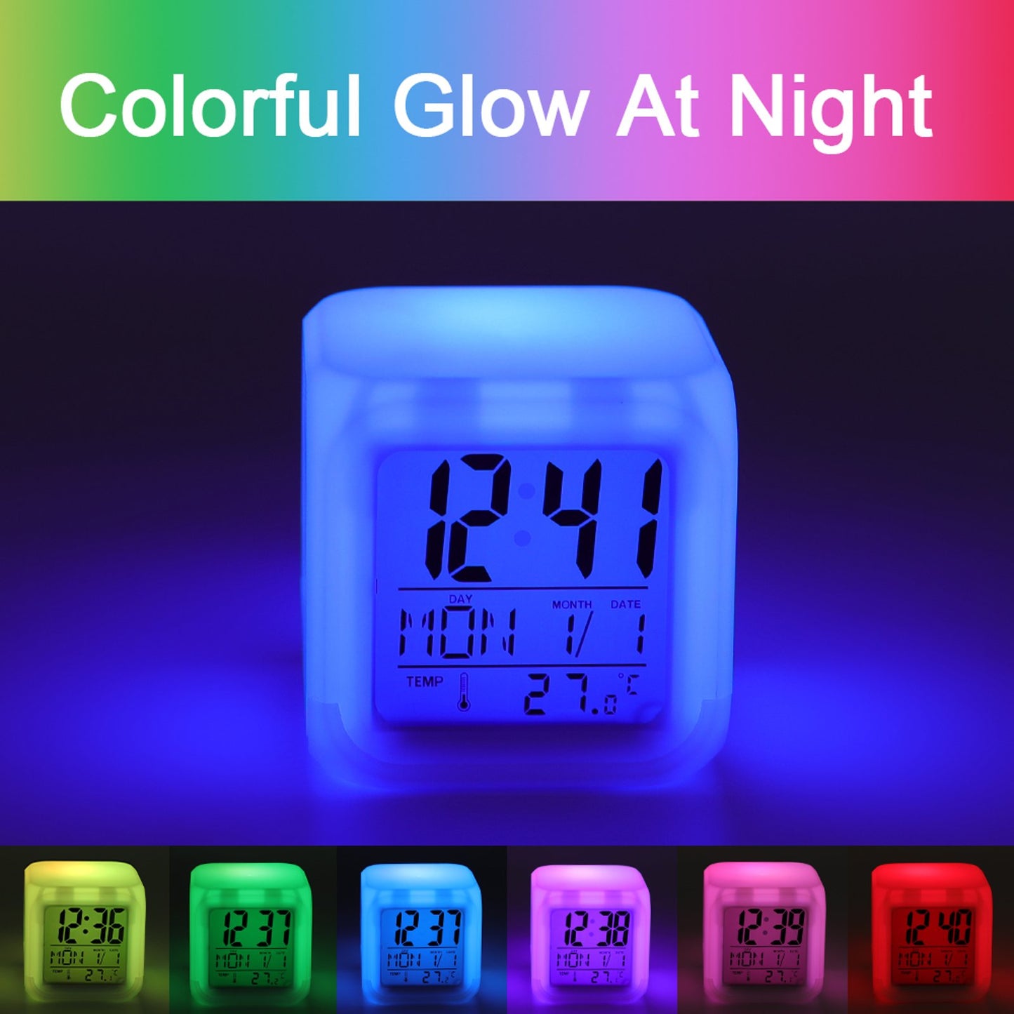 Sveglia Personalizzata a Colori Cangianti | Cubo LED con Foto Custom