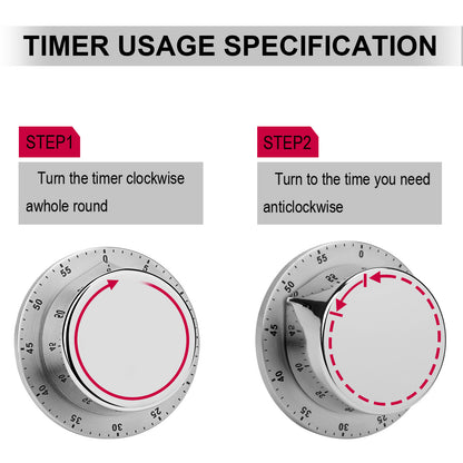 Timer Magnetico Meccanico Acciaio Personalizzato | 55min Senza Batteria UV Print