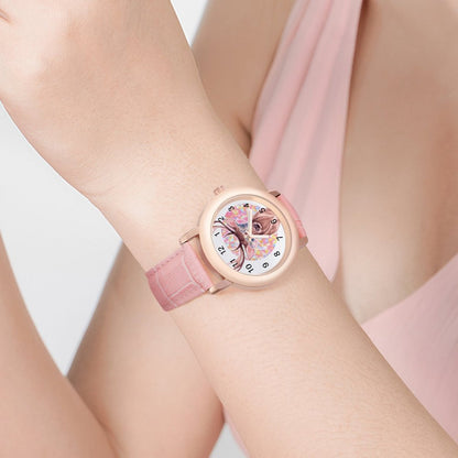 Orologio Donna Cinturino Pelle Rosa | Quadrante Foto Personalizzato