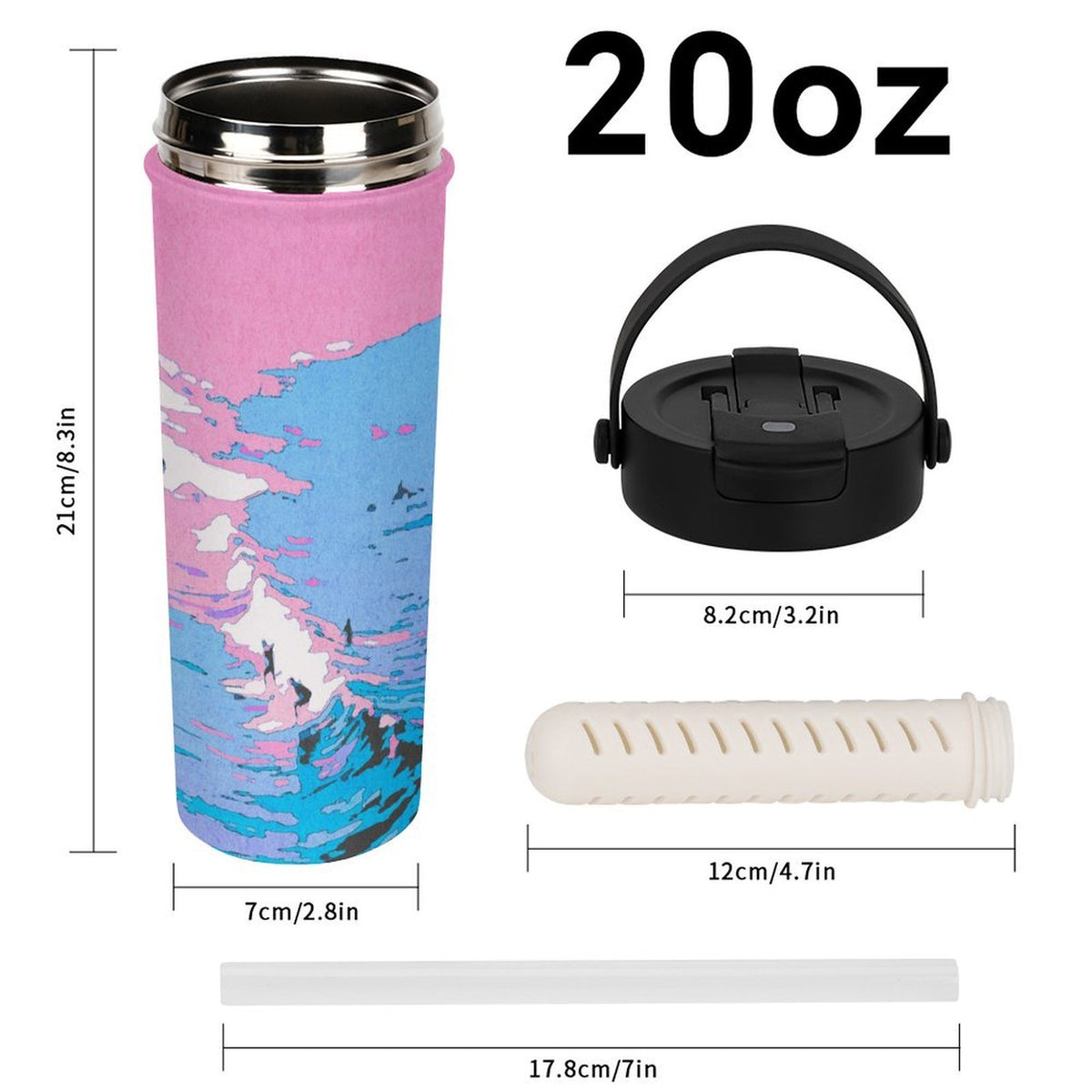 Borraccia Termica con Infusore 20oz Personalizzabile