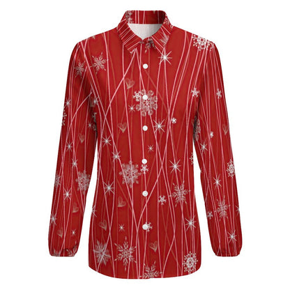 Blusa Vintage Scollo a V | Maniche a Lanterna & Polsini Elastici (S-3XL)