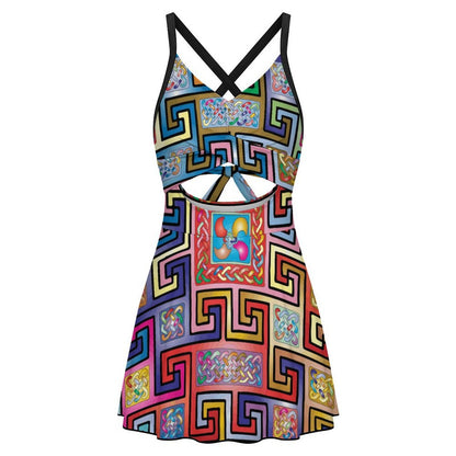 Costume Intero Donna con Cutout, Schiena Aperta e Pantaloncino Integrato — Personalizzabile con Stampa, dalla S alla 2XL