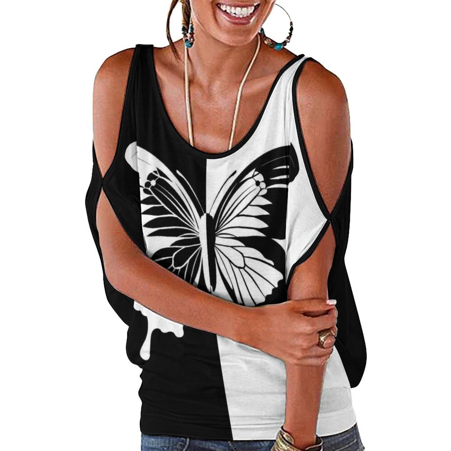 T-Shirt da Donna Personalizzata con Spalle Scoperte